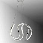 TT306-35-KR TT Aydınlatma ( 3 Renk Işık Modüllü ) Kavis Modeli Krom Kaplama Led Avize