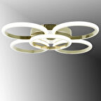 TT304-4+1-FSR-GNR YUVARLAK TT Aydınlatma GÜN IŞIĞI LED Fransız Sarı Kaplama 5 li Led Avize