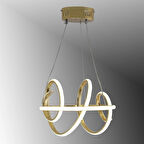 TT005-SR-3RENK TT Aydınlatma 3 RENK IŞIK Burgu Modeli Gold Sarı Kaplama Led Avize