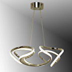 TT307-40-FSR-3RN TT Aydınlatma 3 RENK IŞIK LED Helezon Modeli Fransız Sarısı Kaplama Led Avize