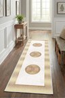 Özlem Gold Modern Dijital Baskı Yıkanabilir Kaymaz Yolluk Halı