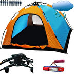 10-12 Kişilik Tam Otomatik Kamp Çadırı Kolay Kurulum Sineklikli