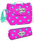 Coral High İlkokul Beslenme ve Kalem Çantası Seti (Kalp Desenli)