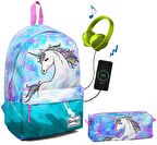 Coral High Renkli Tekboynuz Okul ve Günlük Çanta Seti