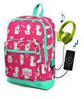 Coral High Kids Dört Gözlü Kız Çocuk Lama Desenli İlkokul Çantası