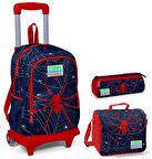 Coral High Örümcek Erkek Çocuk Çekçek Çanta Seti - Işıklı Tekerlekler