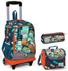 Coral High Kaykay Erkek Çocuk Çekçek Çanta Seti - Işıklı Tekerlekler