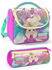 Coral High Pembe Mavi Kız ve Unicorn Kız Çocuk Beslenme Çantası Seti