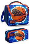 Coral High Erkek Çocuk Mavi Turuncu Basketbol Beslenme Çantası Seti