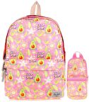 Kaukko Pembe Sarı Avokado Okul Çantası ve Kalemlik Seti - Kız Çocuk