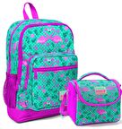 Coral High Kız Çocuk İlkokul Okul Çantası ve Beslenme Seti - Yeşil Flamingo