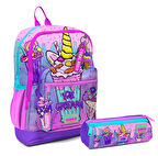 Coral High İlkokul Sırt Çantası ve Kalemlik Seti - Pembe Mor Dondurma - Kız Çocuk