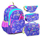 Coral High Lavanta Pembe Baloncuk Desenli Kız Çocuk Dörtlü Okul Çanta Seti - İlkokul ve Ortaokul İçin Uygun