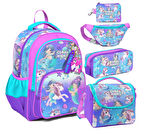 Coral High Mor Pembe Unicorn Desenli Kız Çocuk Beşli Okul Çanta Seti - İlkokul ve Ortaokul İçin Uygun