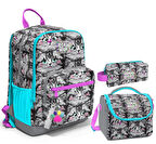 Coral High Üçlü İlk ve Ortaokul Okul Çanta Seti - Gri Kedi - Kız Çocuk