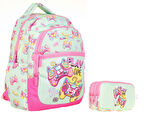 Kaukko Yeşil Pembe Oyun Konsolu Okul Sırt Çantası ve Kalemlik Seti - Kız Çocuk