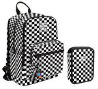 Coral High Siyah Beyaz Damalı Kız Çocuk Okul Çantası ve Organizer Kalemlik Seti - İlkokul ve Ortaokul