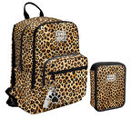 Coral High Kahverengi Leopar Kız Çocuk Okul Çantası ve Organizer Kalemlik Seti - İlkokul ve Ortaokul