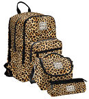 Coral High İlkokul ve Ortaokul Okul Çanta Üçlüsü - Kız Çocuk, Kahverengi Leopar