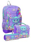 Coral High Kız Çocuk Mor Yeşil Ayıcık Desenli Üçlü İlkokul Okul Çanta Seti SETYGN33205A