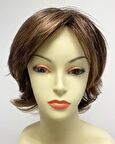 Bakır Kahve Işıltılı Katlı Kesim Kısa Sentetik Peruk