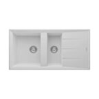 RealStone P013 Salda 100 1,5 Gözlü Granit Mutfak Eviyesi Beyaz 100 x 50 Cm