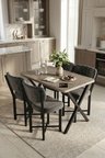 Mutfak Masası 4 Sandalyeli Set 110x70 cm Modern Masa Takımı Cafe Balkon Ofis Masa Elma 9887 Anstrast