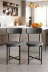 Sandalye 2 Adet Keten Kumaş Metal Ayak Modern Mutfak Sandalyesi Cafe Balkon Ofis Teddy 