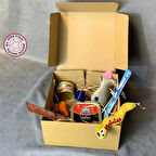 Uretti - Onur 7585 - Peluş Oyuncak x2 + Fare Oyuncak x2 + Yaş Mama x2 + 2 Adet Puding Mama Kedi Seti