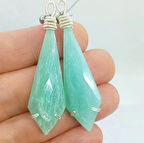 2479 Amazonit el yapımı küpe