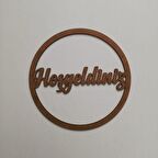 LEYLASER Ahşap Makrome Hoşgeldiniz Yazısı Kapı Süsü 25x25 cm