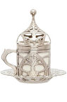 Vintage Otantik Kapaklı Hürrem Kahve Fincanı Nikel