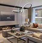 TT002-SY TT Aydınlatma Papyon Modeli ( Beyaz Işık ) Mat Siyah Led Avize