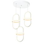 TT006-3Y-BY TT Aydınlatma Minyon Modeli ( Beyaz Işık Led )  3 lü Mat Beyaz Yuvarlak Led Avize