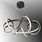 TT314-SY TT Aydınlatma Büyük Sarmal Modeli Mat Siyah ( Sarı Işık )  Led Avize