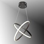 TT315-SY TT Aydınlatma 2Halka Modeli Mat Siyah ( Sarı Işık ) Led Avize