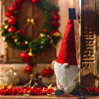 YILBAŞI NOEL BABA KAPI STOPERİ KURDELE ÇİÇEK DESENLİ