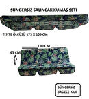 2 KİŞİLİK LÜKS SALINCAK KILIF SETİ SÜNGERSİZ YAPRAK DESEN