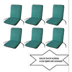 LÜKS ARKALIKLI SANDALYE MİNDERİ 6LI 4CM SÜNGERLİ YEŞİL