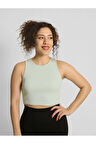 Ntb Crop Rip Top Light Green, Kadın Spor Crop,Kadın Crop,Fitness Crop,Yoga Crop, Esnek Terletmez