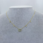 Yeni Sezon 22 Ayar Altın Kaplama Paslanmaz Çelik Baget Taş'lı Kadın Kolye