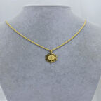 Yeni Sezon 22 Ayar Altın Kaplama Burgu Zincir'li Tuğra'lı Yonca Kadın Kolye