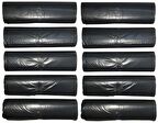 Almina J-250 Jumbo Boy Çöp Poşeti 80x110 Cm 10'lu Rulo 10 Paket Siyah