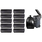 Almina Hantal Boy Ağır Hizmet Çöp Poşeti 100x150 Cm 10'lu Rulo 10 Paket Siyah