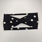 MORDİNO Siyah Puantiye Saç Bandı