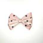 MORDİNO Pembe Puantiyeli Saten Fiyonk Saç Tokası