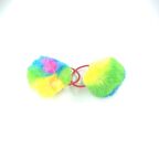 Mix Yeşil Ponpon Lastikli İkili Toka