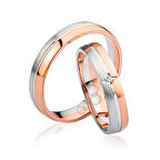 Rose Beyaz Altın Alyans 2505-1