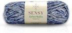 Premium Softee Raffia Yumuşak Çok Renkli Rafya Kağıt Ebruli El Örgü İpi Hobi İp (Lacivert Batik)