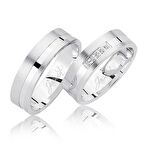 Beyaz Şeritli Altın Alyans 2506-2